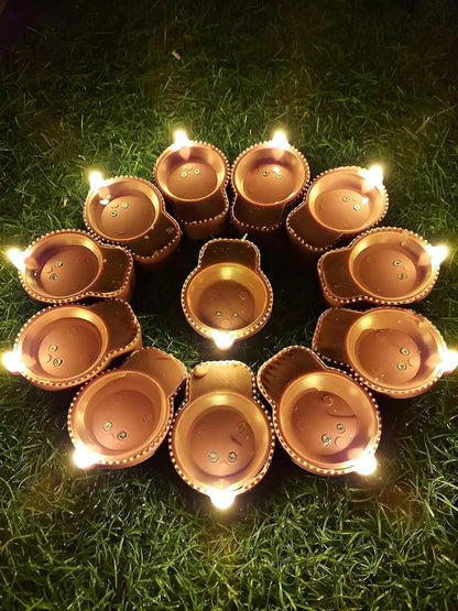 Pack Of 16 Water Sensor LED Diya - No Fire, No Smoke, No Oil – Just Radiant Light