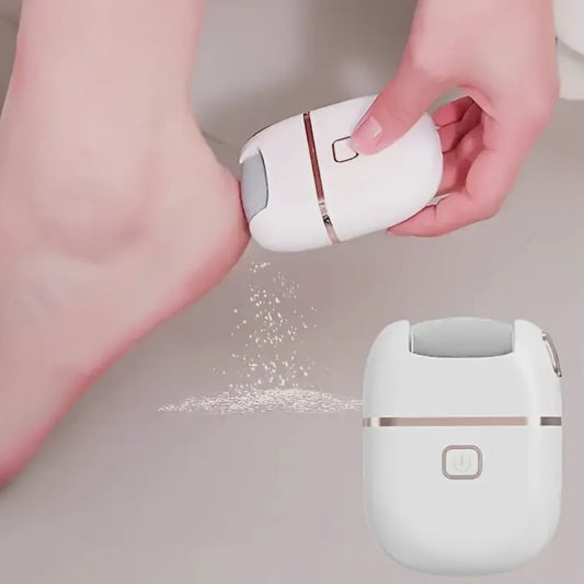 Rechargeable Electric Foot File with 3 Replaceable Heads, USB Charging, Portable Pedicure Tool