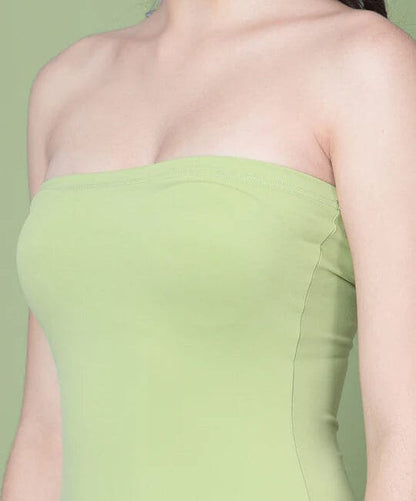 Olive Off-Shoulder Dress with Straight Neckline & Side Slit for Women